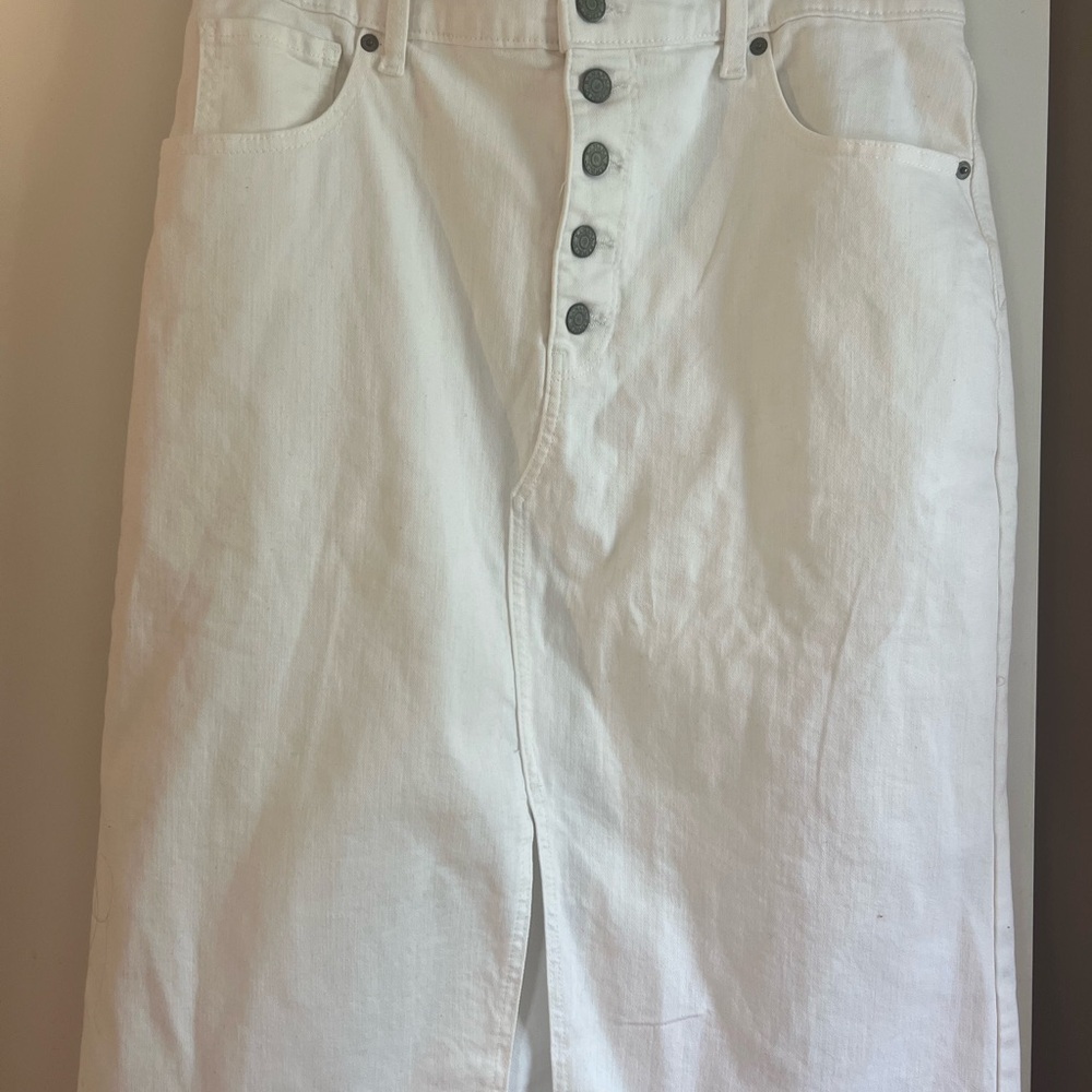 Banana Republic White Midi Skirt